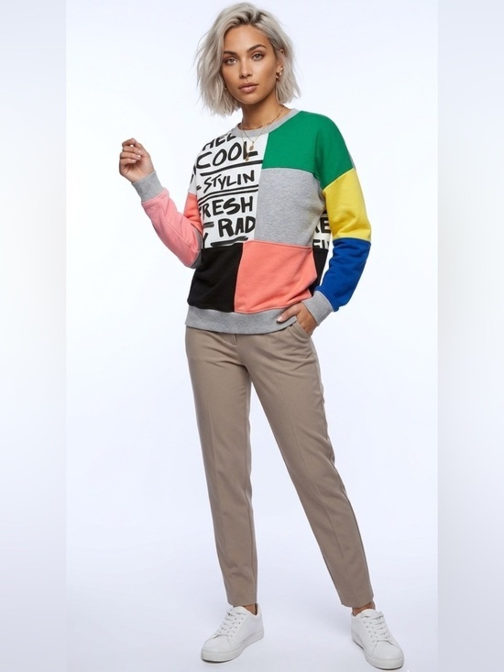 New Without Tags Fashion Nova Retro Grey Crewneck Sweatshirt Oversized Cotton